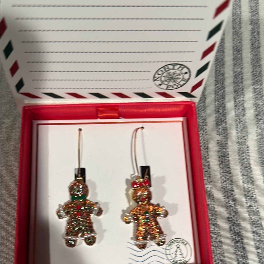 Glittering Holiday Gingerbread Earrings